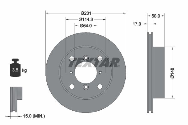 TEXTAR 92069000 Brake disc