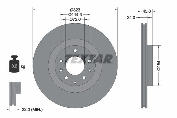 TEXTAR 92174403 Brake disc