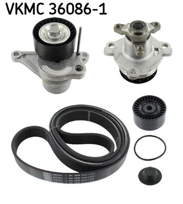 SKF VERTEVO VKMC 36086-1 Water pump + v-ribbed belt kit