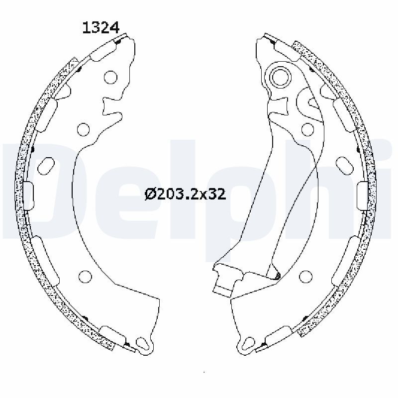 DELPHI LS2200 Brake shoe set
