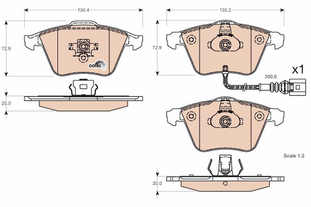 TRW GDB1616 Brake pad set, disc brake