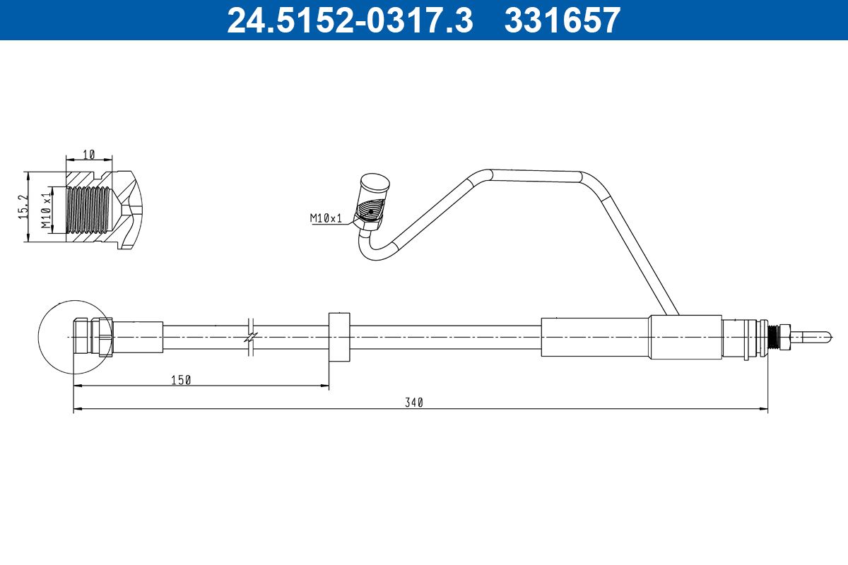 ATE 24.5152-0317.3 Brake hose