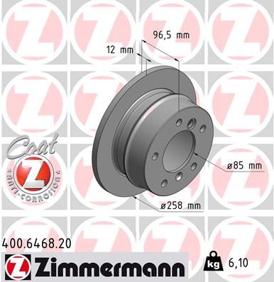 ZIMMERMANN 400.6468.20 Brake disc
