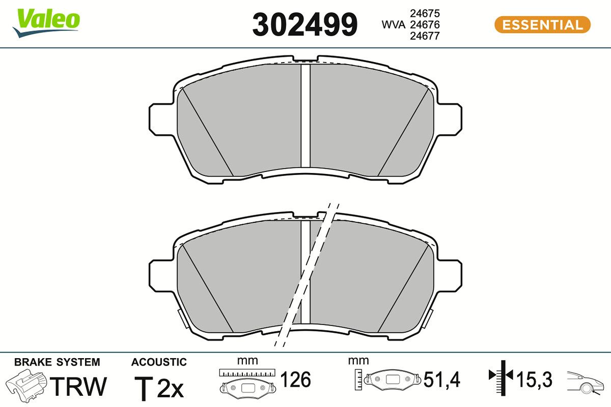 VALEO 302499 Brake pad set, disc brake