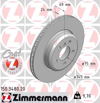 ZIMMERMANN 150.3480.20 Brake disc