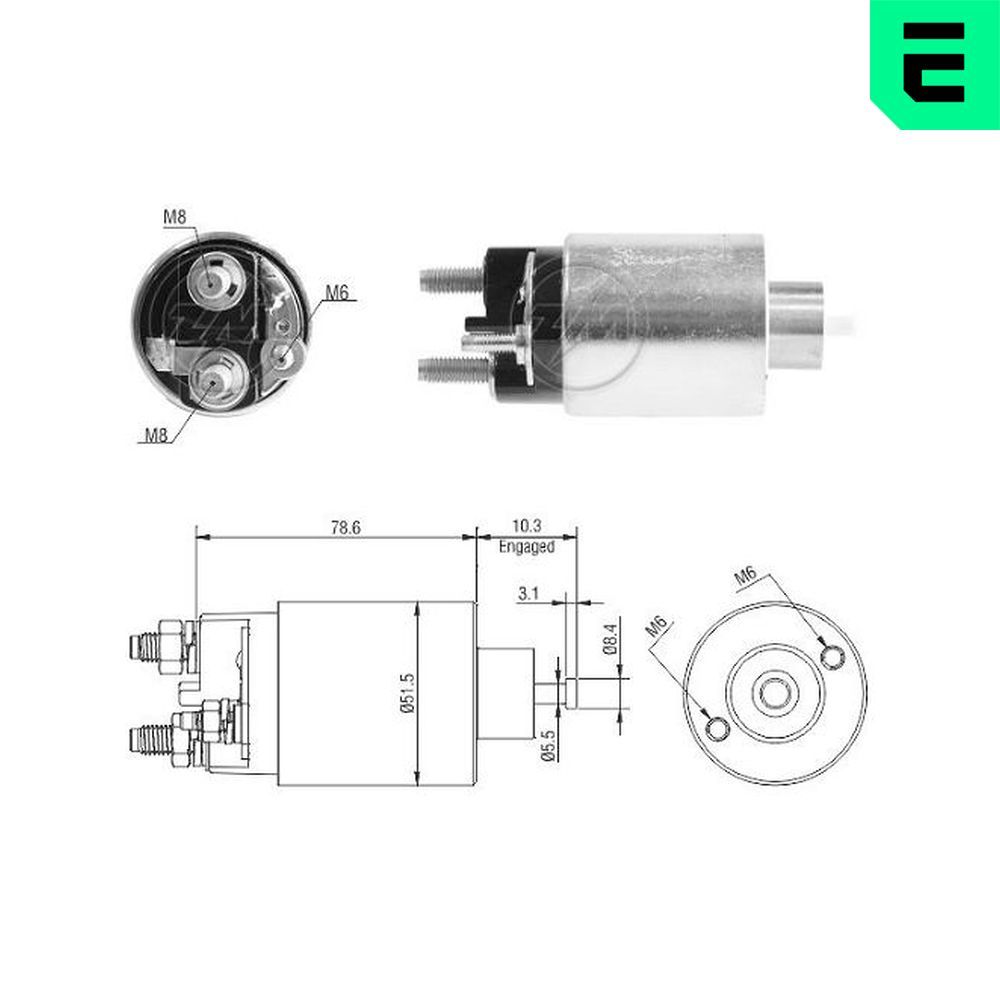 ERA ZM3795 Solenoid switch, starter