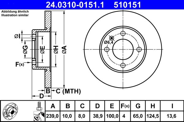 ATE 24.0310-0151.1 Brake disc