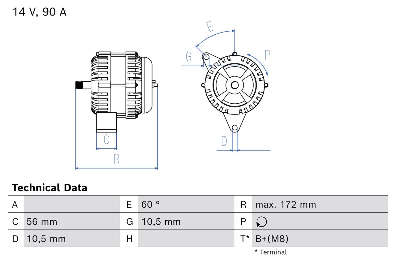 BOSCH 0 986 086 180 Alternator