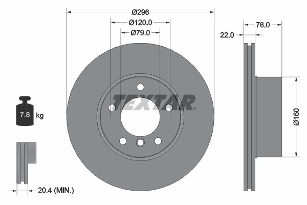 TEXTAR 92075005 Brake disc