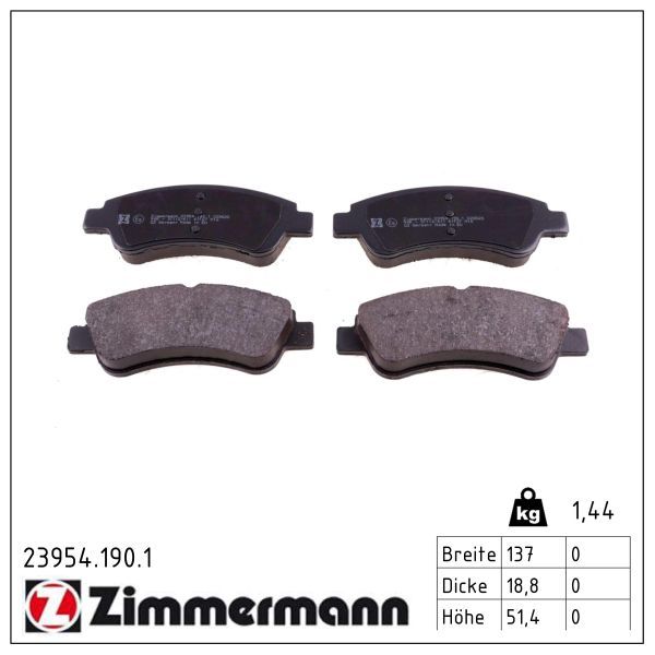 ZIMMERMANN 23954.190.1 Brake pad set, disc brake