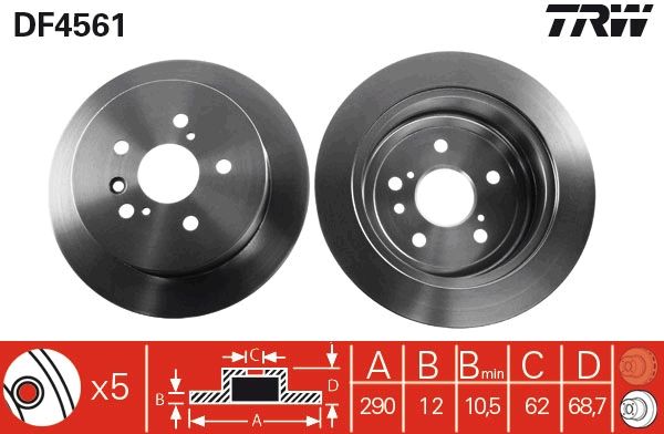 TRW DF4561 Brake disc