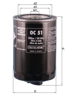 MAHLE OC 51 OF Oil filter