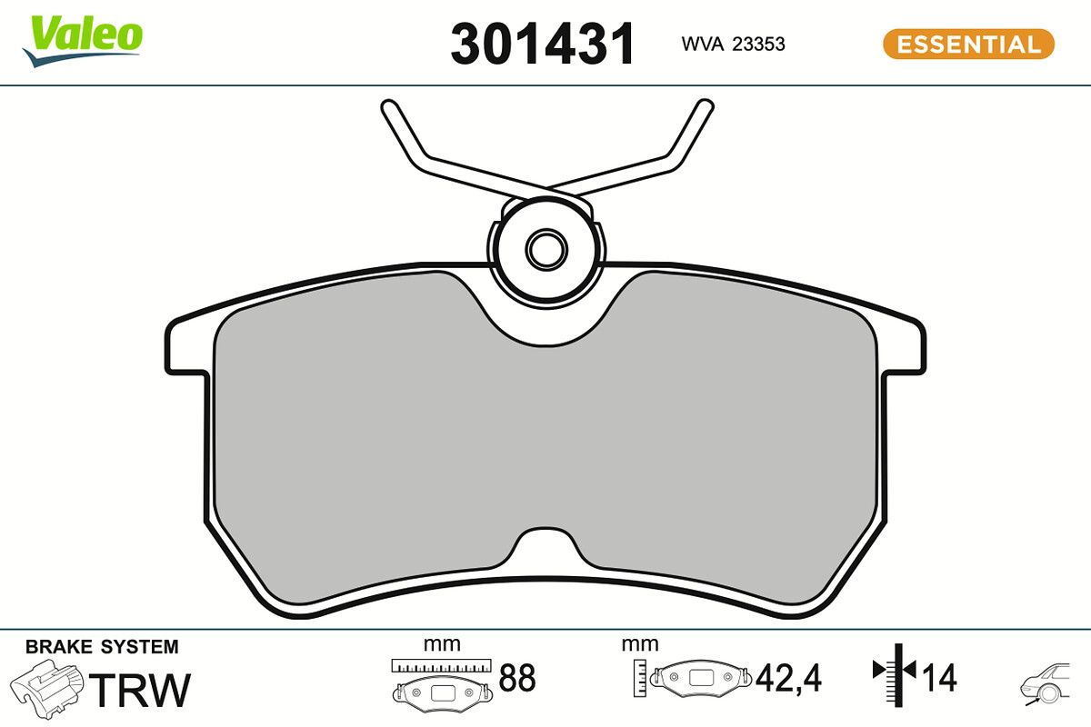 VALEO 301431 Brake pad set, disc brake