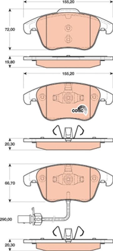 TRW GDB1814 Brake pad set, disc brake