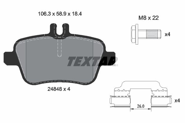 TEXTAR 2484805 Brake pad set, disc brake