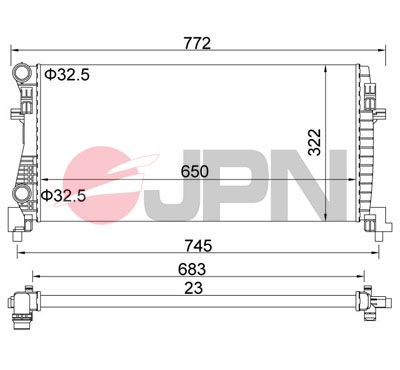 JPN 60C9070-JPN Radiator, engine cooling
