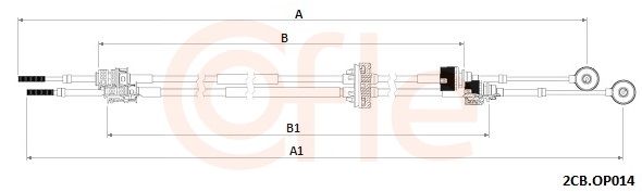COFLE 92.2CB.OP014 Cable pull, manual transmission