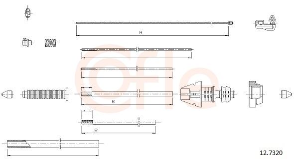 COFLE 92.12.7320 Accelerator cable