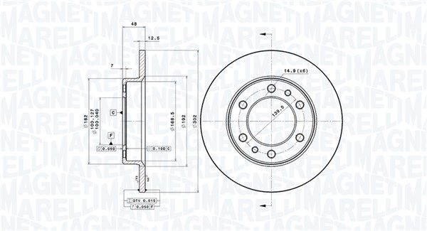 MAGNETI MARELLI 360406216600 Brake disc
