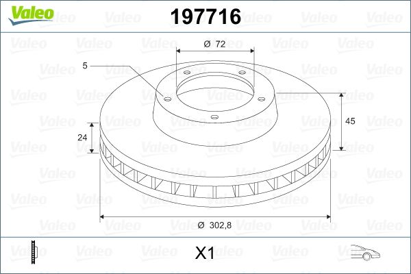 VALEO 197716 Brake disc