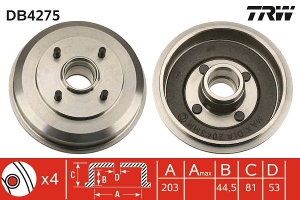 TRW DB4275 Brake drum