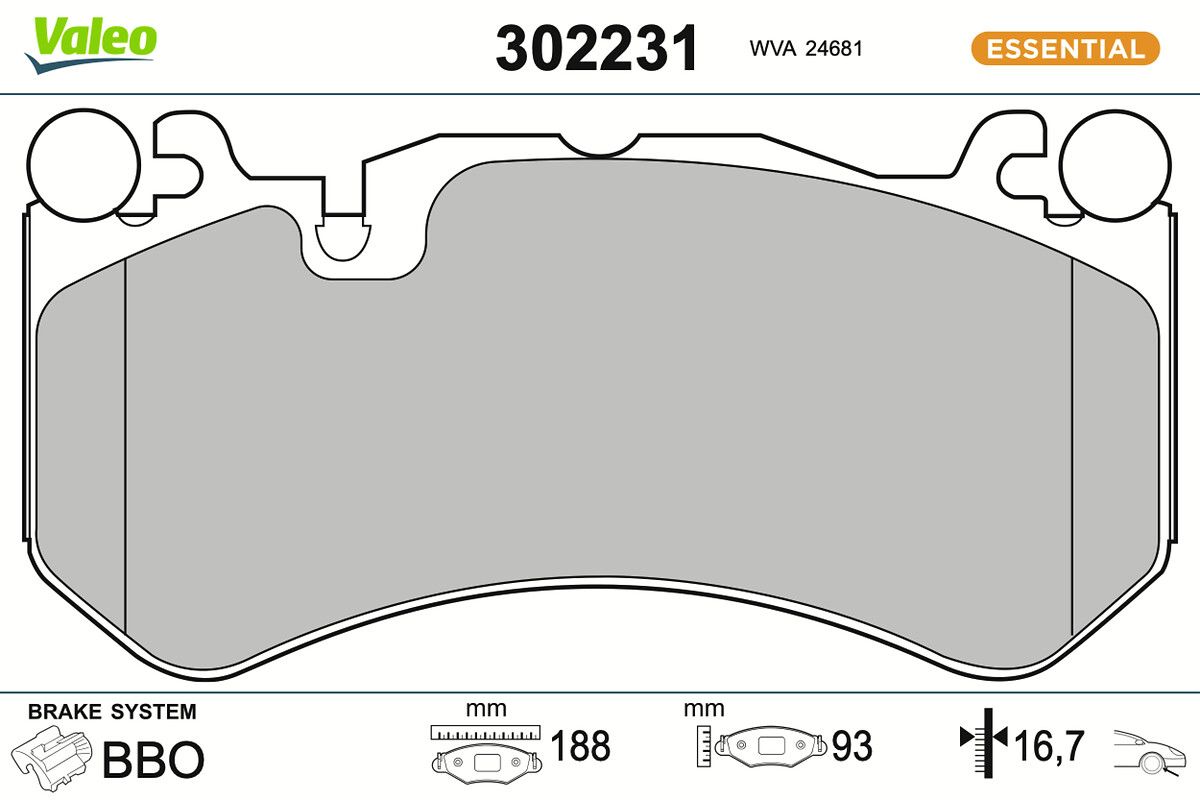 VALEO 302231 Brake pad set, disc brake