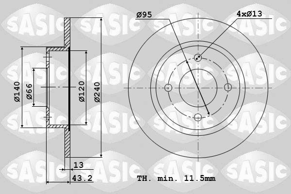 SASIC 9004368J Brake disc