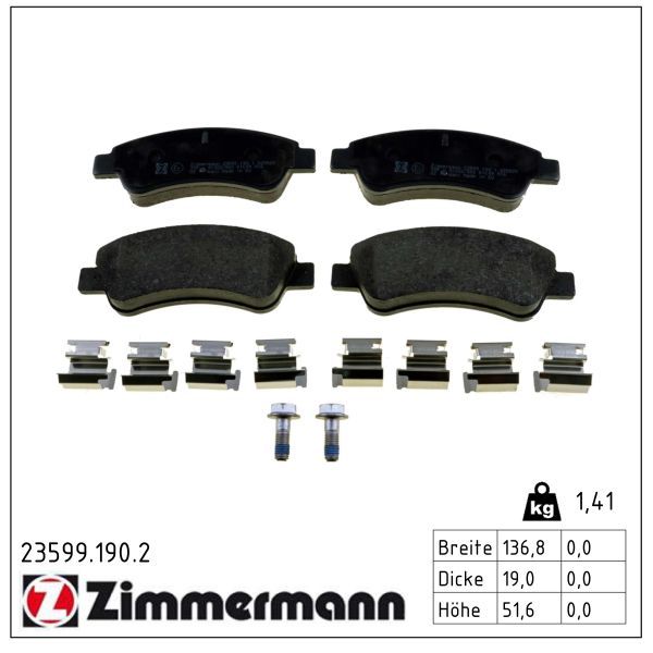 ZIMMERMANN 23599.190.2 Brake pad set, disc brake