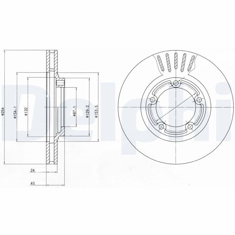 DELPHI BG4098 Brake disc