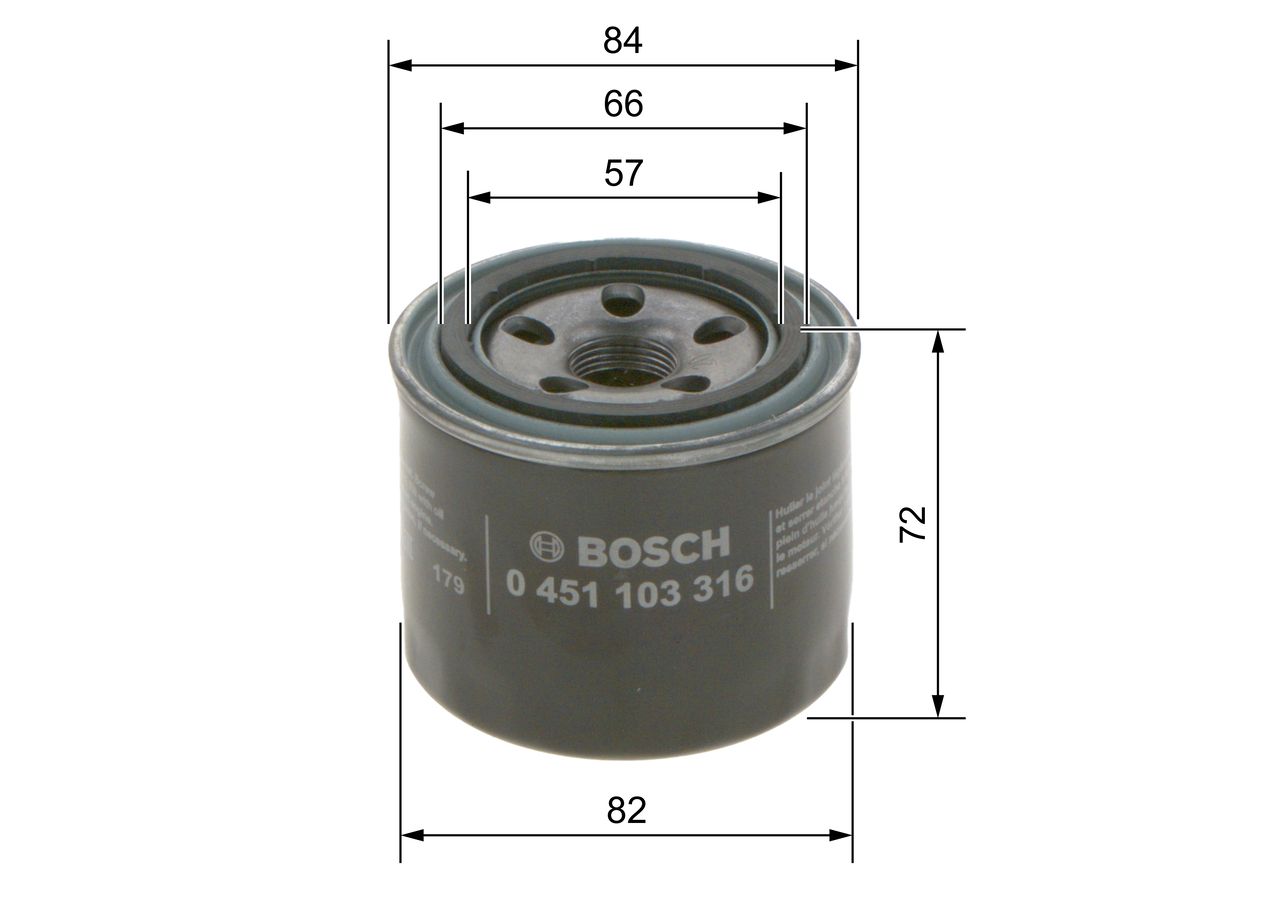 BOSCH 0 451 103 316 Alyvos filtras