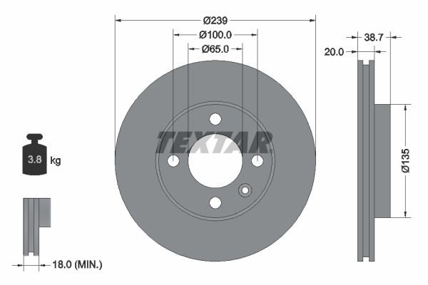 TEXTAR 92012103 Brake disc