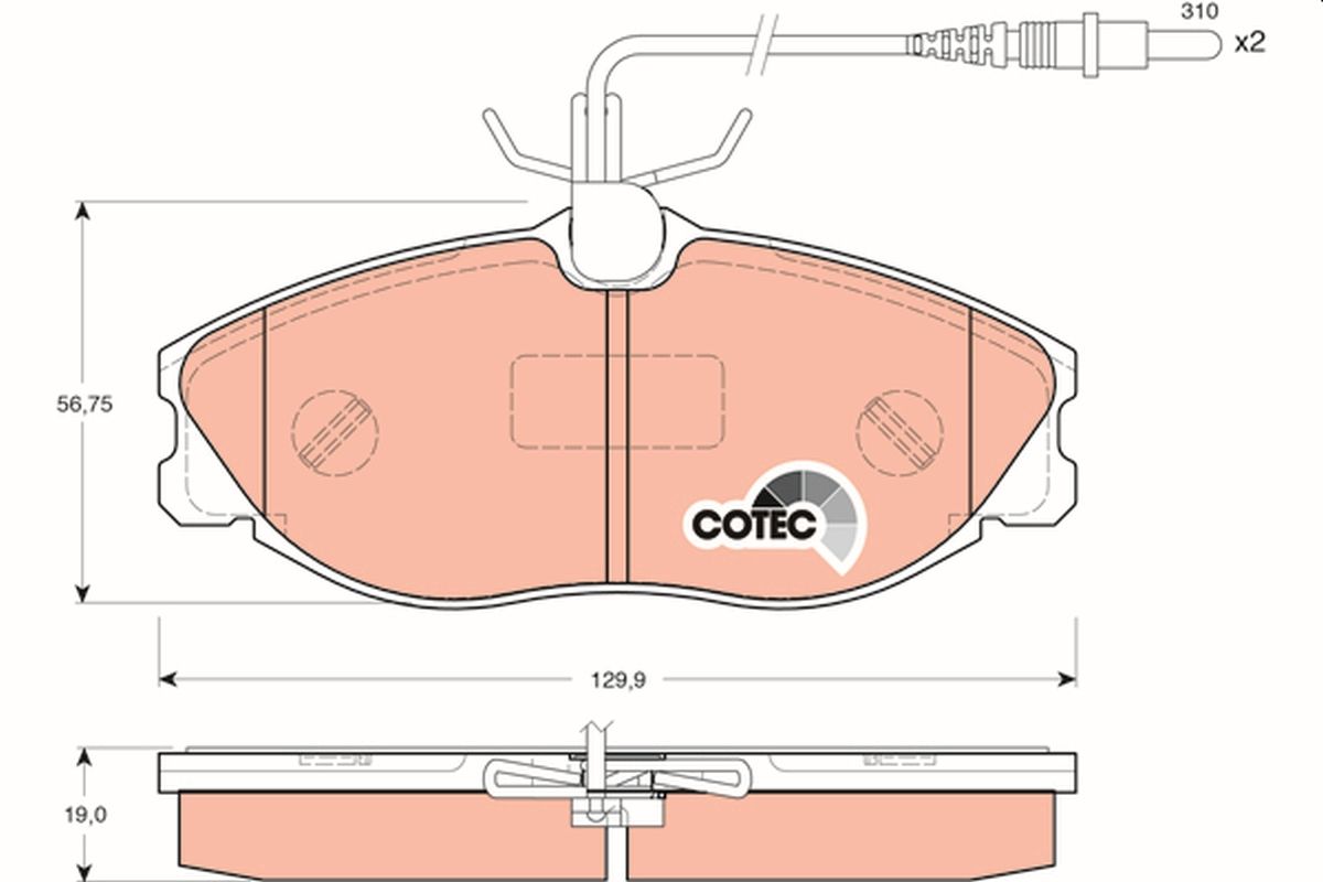 TRW GDB1259 Brake pad set, disc brake