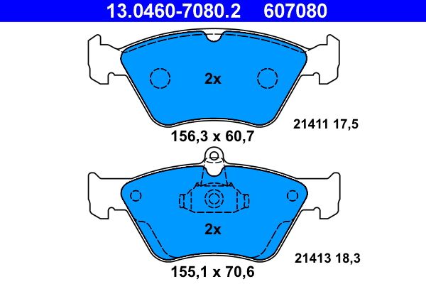 ATE 13.0460-7080.2 Brake pad set, disc brake