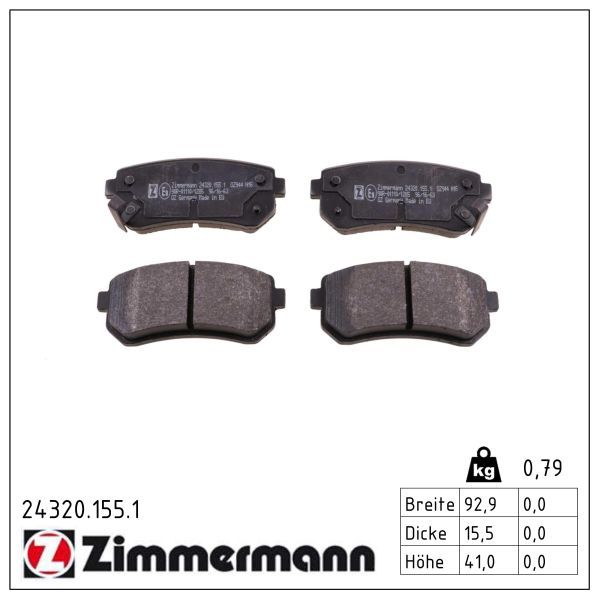 ZIMMERMANN 24320.155.1 Brake pad set, disc brake