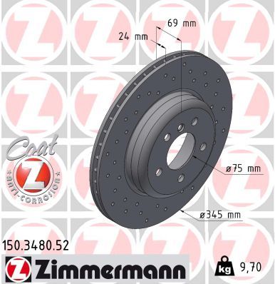 ZIMMERMANN 150.3480.52 Brake disc
