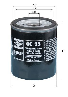 KNECHT OC 25 Oil filter