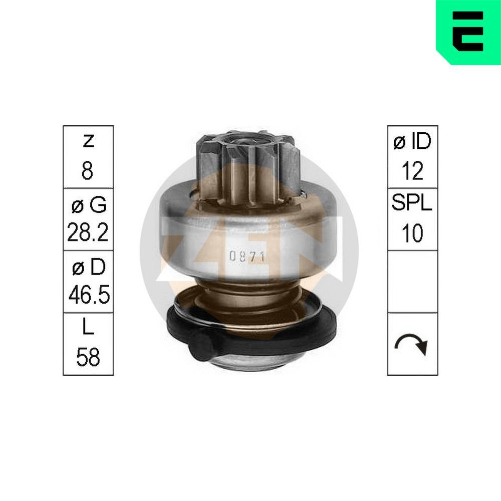 ERA ZN0871 Freewheel gear, starter