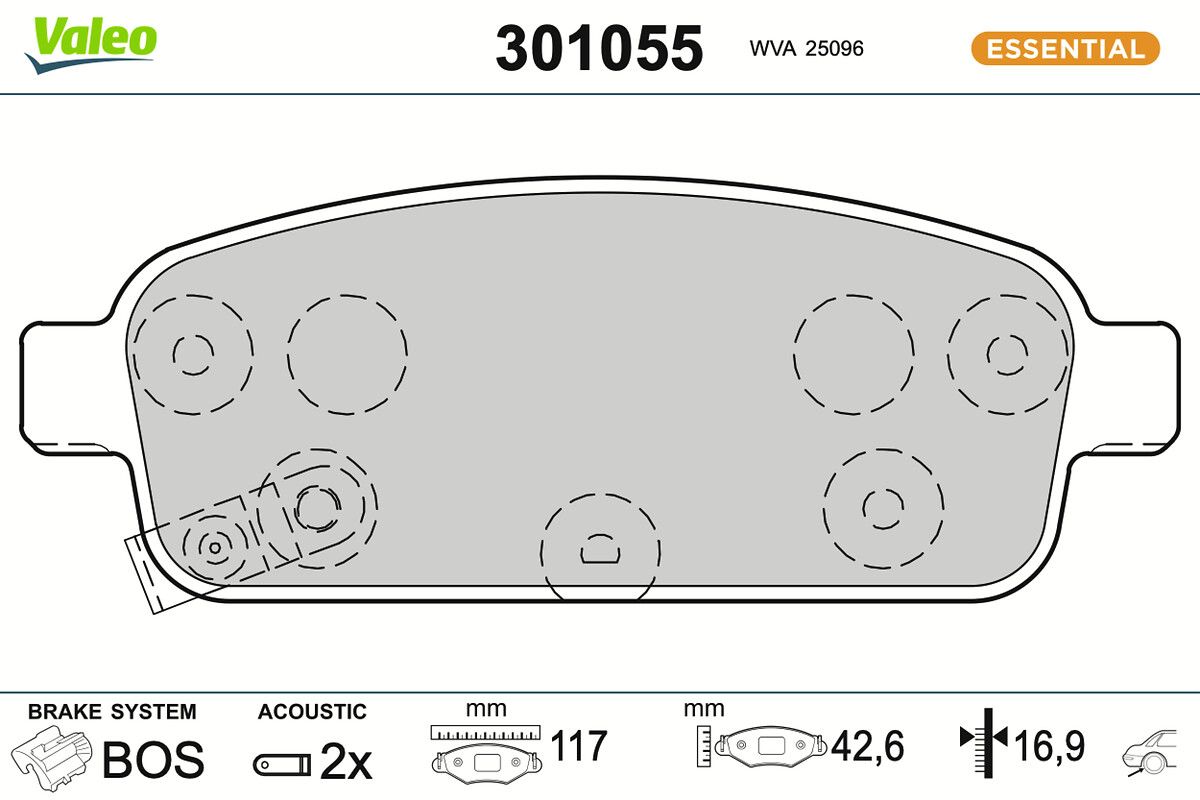 VALEO 301055 Brake pad set, disc brake
