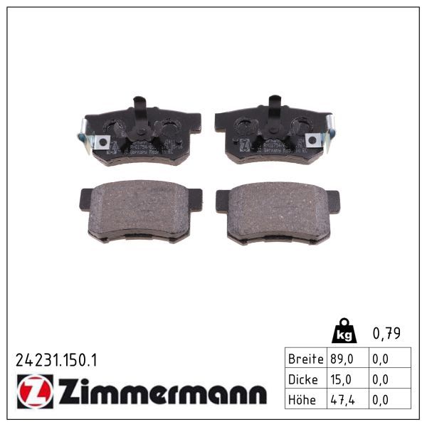 ZIMMERMANN 24231.150.1 Brake pad set, disc brake