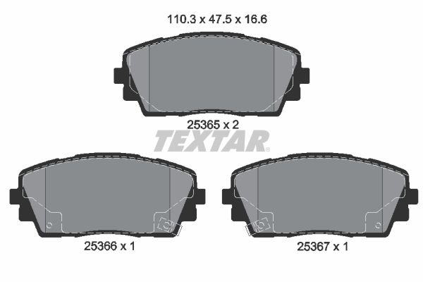 TEXTAR 2536501 Brake pad set, disc brake