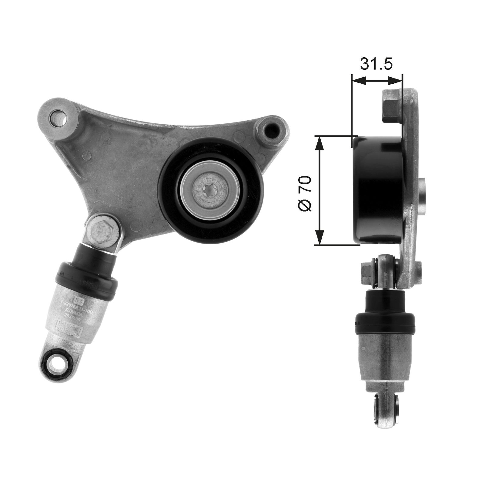 GATES T38216 Belt tensioner, v-ribbed belt