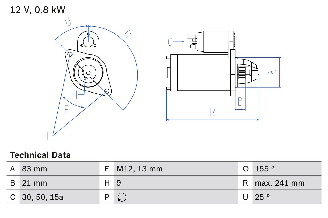 BOSCH 0 986 010 110 Starter
