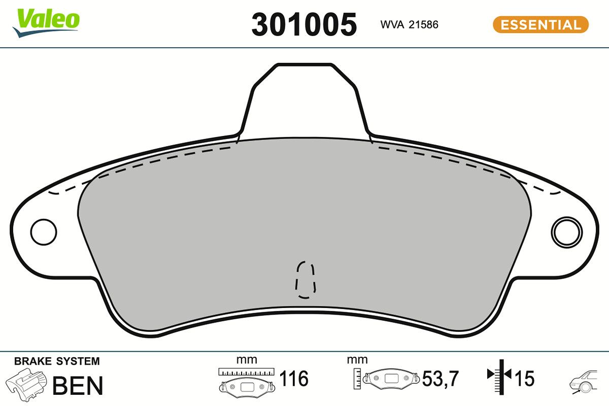 VALEO 301005 Brake pad set, disc brake