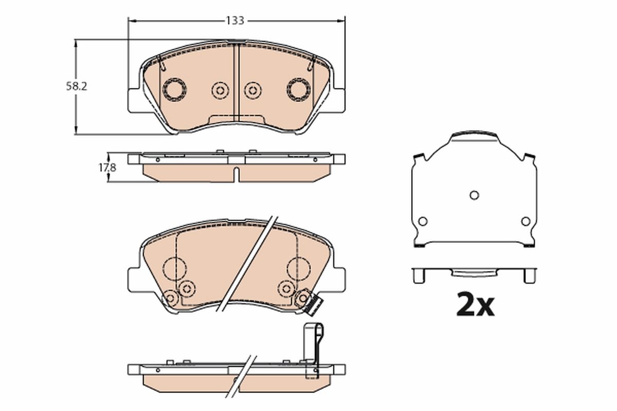 TRW GDB3630 Brake pad set, disc brake