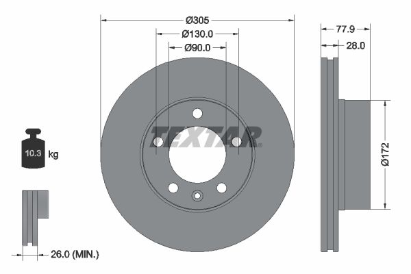 TEXTAR 92115903 Brake disc