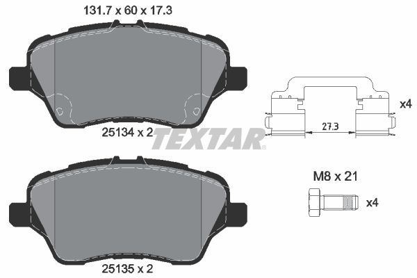 TEXTAR 2513402 Brake pad set, disc brake