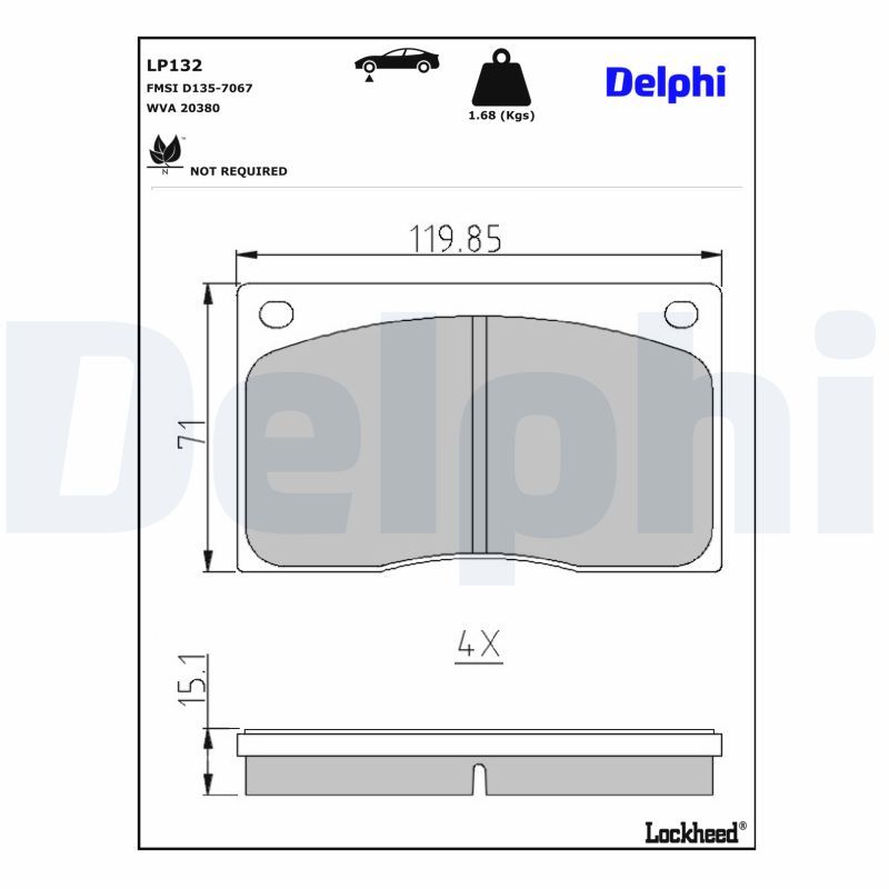 DELPHI LP132 Brake pad set, disc brake