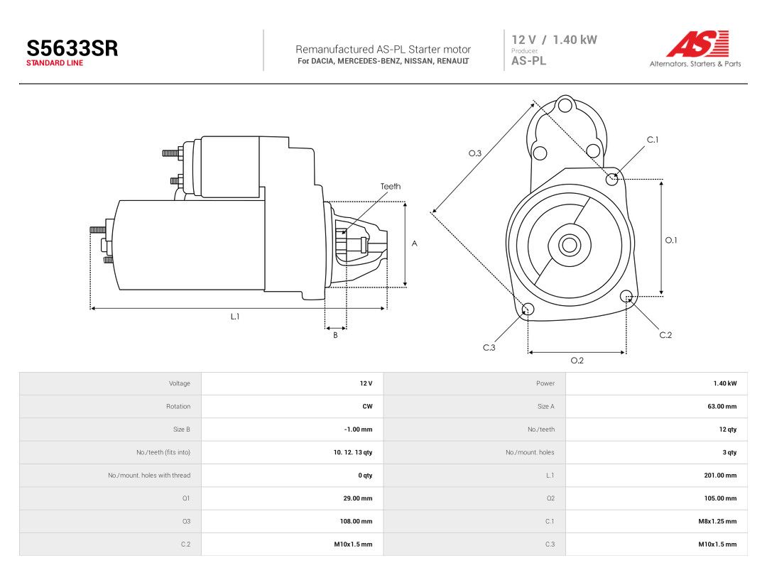 AS-PL S5633SR Starter