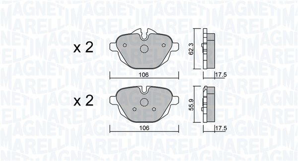 MAGNETI MARELLI 363916060910 Brake pad set, disc brake