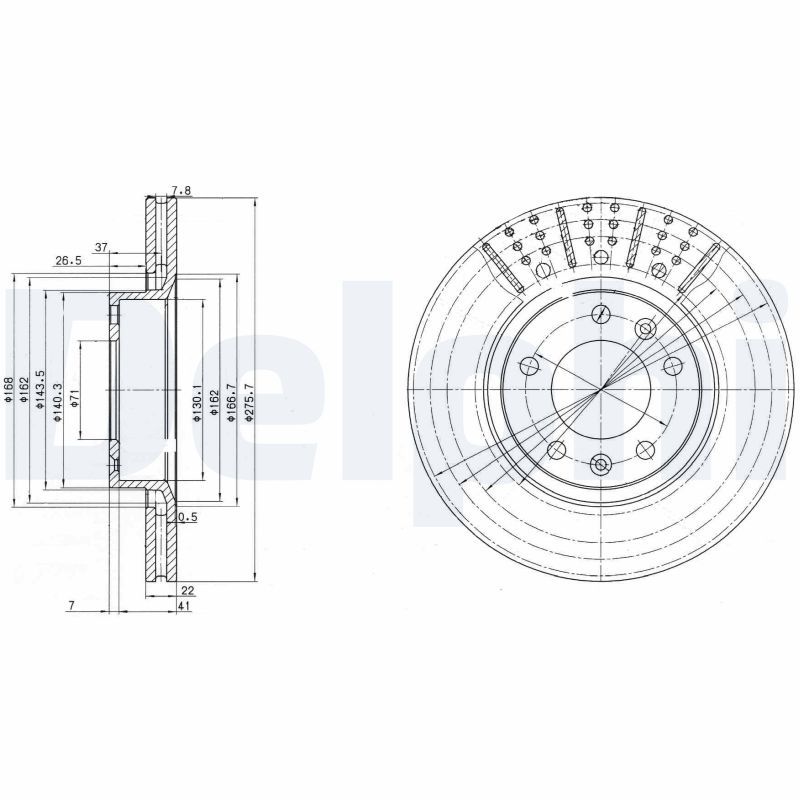 DELPHI BG2460 Brake disc